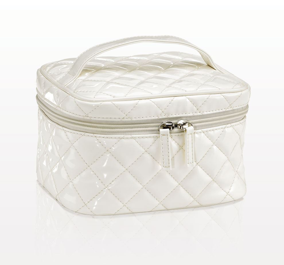 The White Quilted Train Case