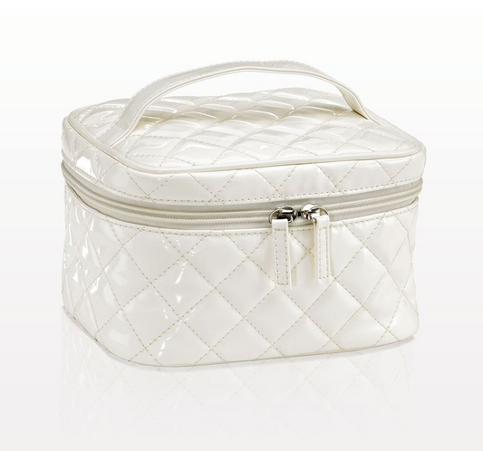 The White Quilted Train Case