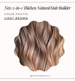 NEW! 2-n-1 Thicken Natural Hair Builder -Light Brown- Custom Formulation Covers Thinning Areas and Attaches to Existing Hair Appearing Thicker. 2 Sizes Available!