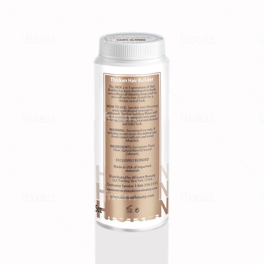 NEW! 2-n-1 Thicken Natural Hair Builder -Dark Blonde- Custom Formulation Covers Thinning Areas and Attaches to Existing Hair Appearing Thicker. 2 Sizes Available!