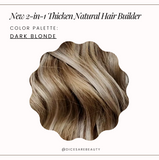 NEW! 2-n-1 Thicken Natural Hair Builder -Dark Blonde- Custom Formulation Covers Thinning Areas and Attaches to Existing Hair Appearing Thicker. 2 Sizes Available!