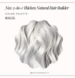 NEW! 2-n-1 Thicken Natural Hair Builder -White- Custom Formulation Covers Thinning Areas and Attaches to Existing Hair Appearing Thicker. 2 Sizes Available!