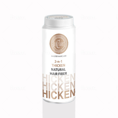 NEW! 2-n-1 Thicken Natural Hair Builder -Silver- Custom Formulation Covers Thinning Areas and Attaches to Existing Hair Appearing Thicker. 2 Sizes Available!
